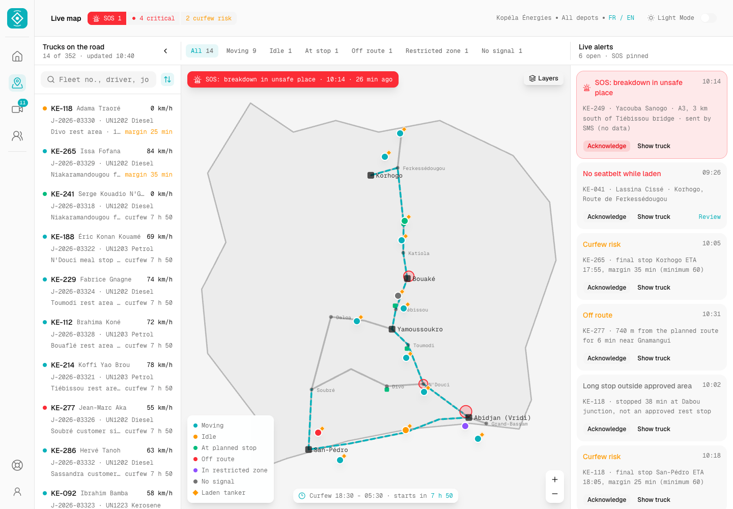 Balise - Driver Safety Telematics for a Dangerous Goods Tanker Fleet screenshot 2