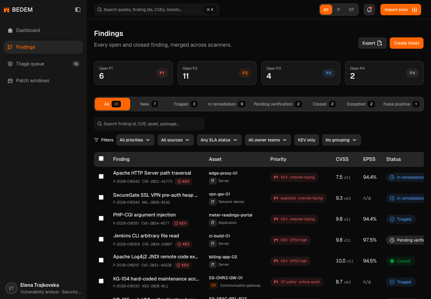 Bedem - Vulnerability Management Across Corporate IT and Substation OT screenshot 2