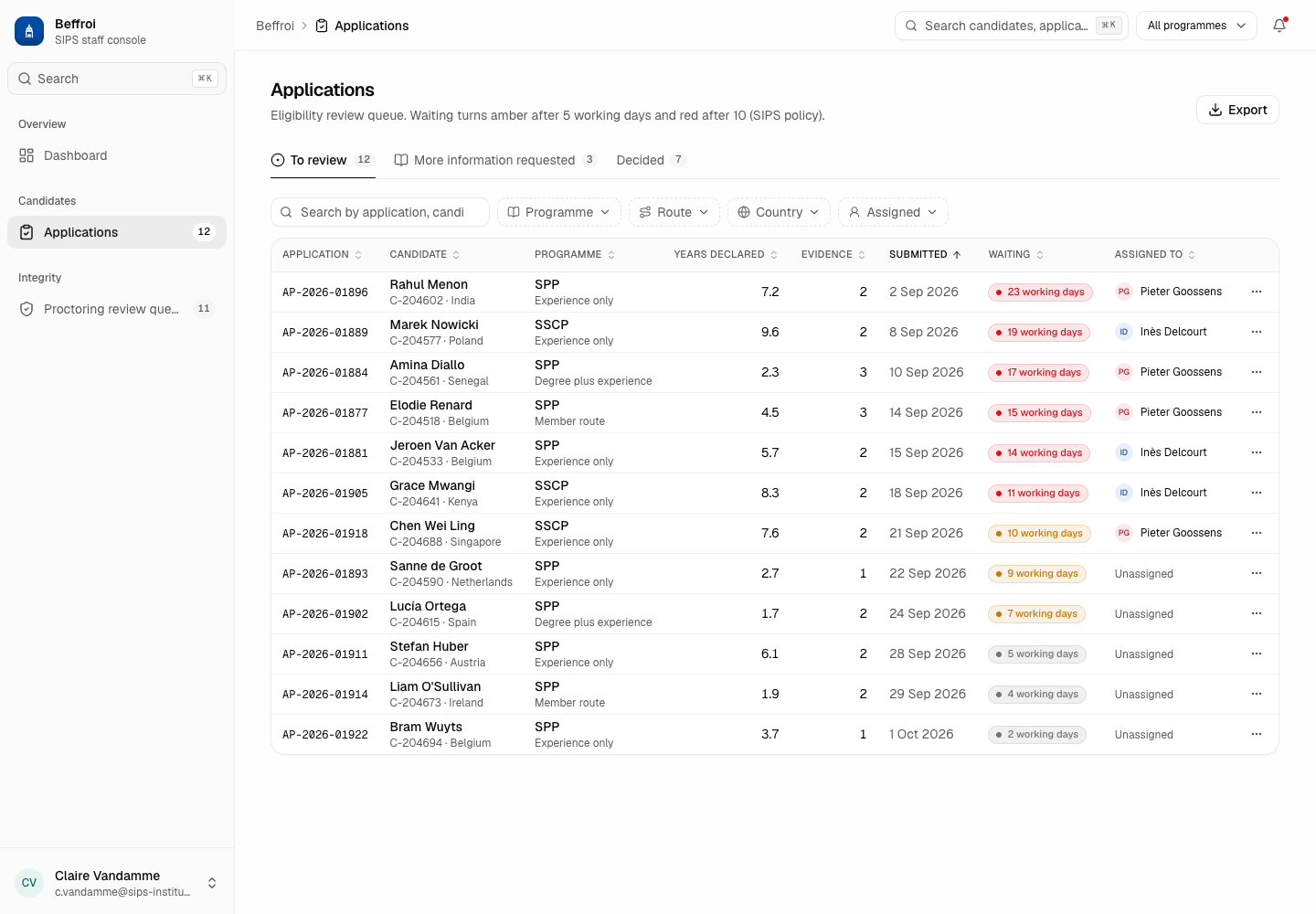 Beffroi - Proctored Exams and Credential Platform with Human Integrity Review screenshot 2
