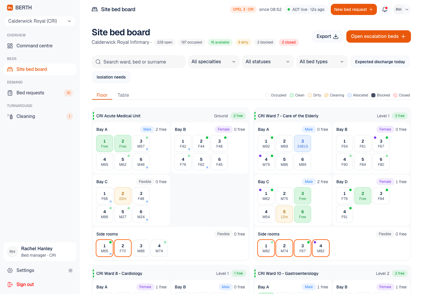 Berth - Live Bed Board and Patient Flow for a Two-Site NHS Hospital Trust screenshot 2