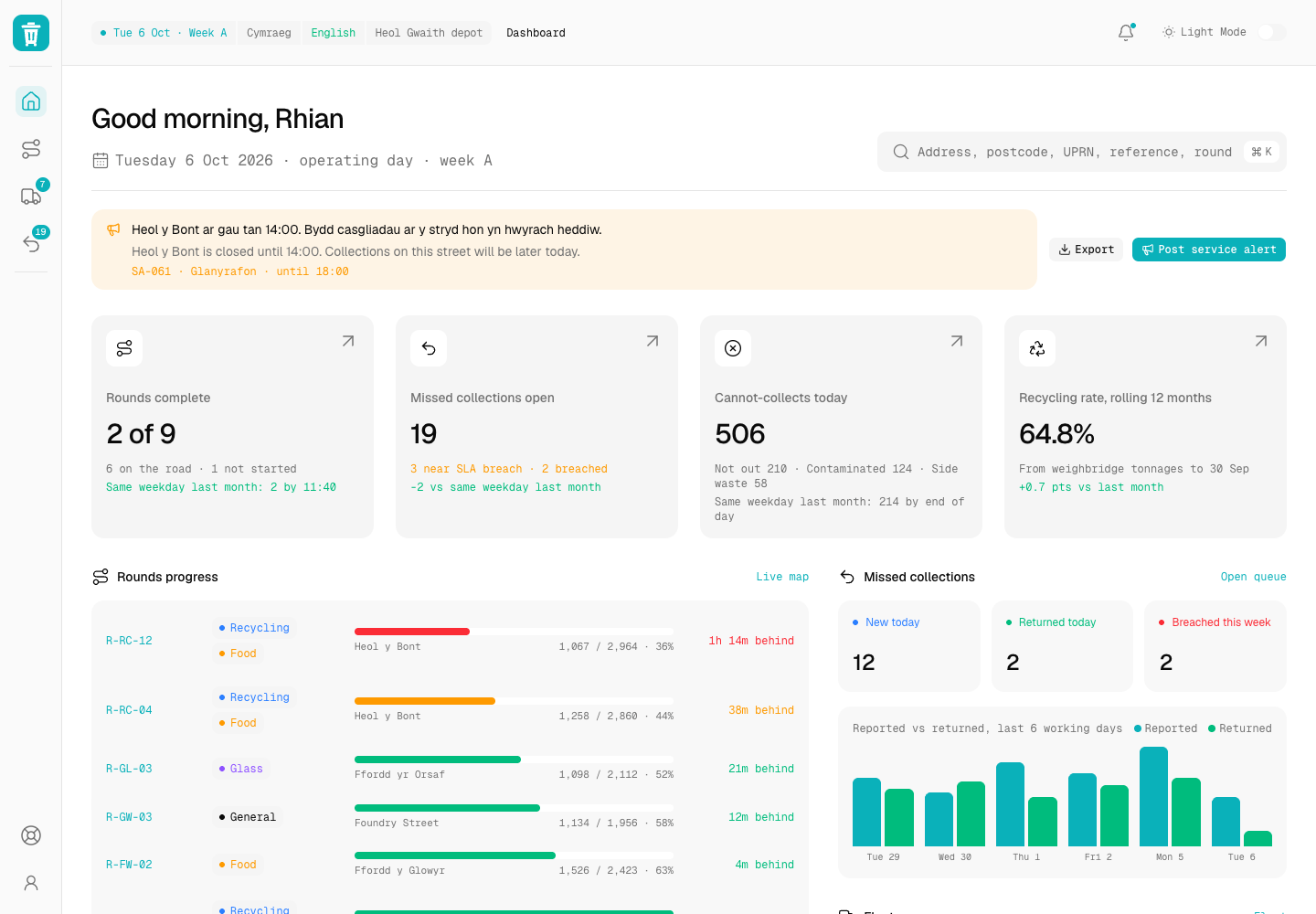 Binday - Bilingual Waste Collection Platform for a Welsh Council