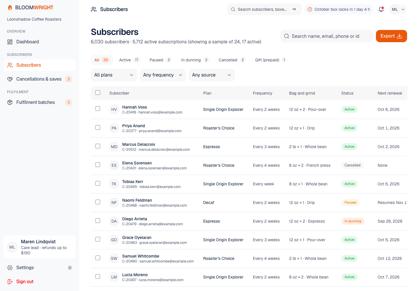 Bloomwright - Coffee Subscription Platform with Honest Cancellation screenshot 2