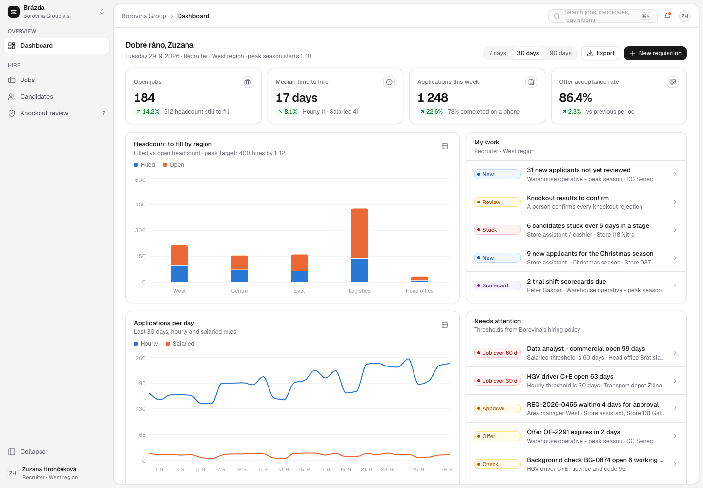 Brázda - Applicant Tracking System for High-Volume Hourly Hiring