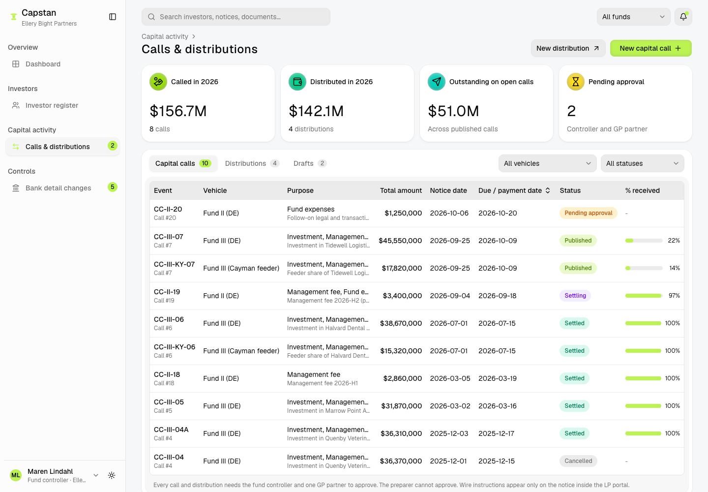 Capstan - Fund Investor Portal and GP Console with Wire-Fraud Controls screenshot 2