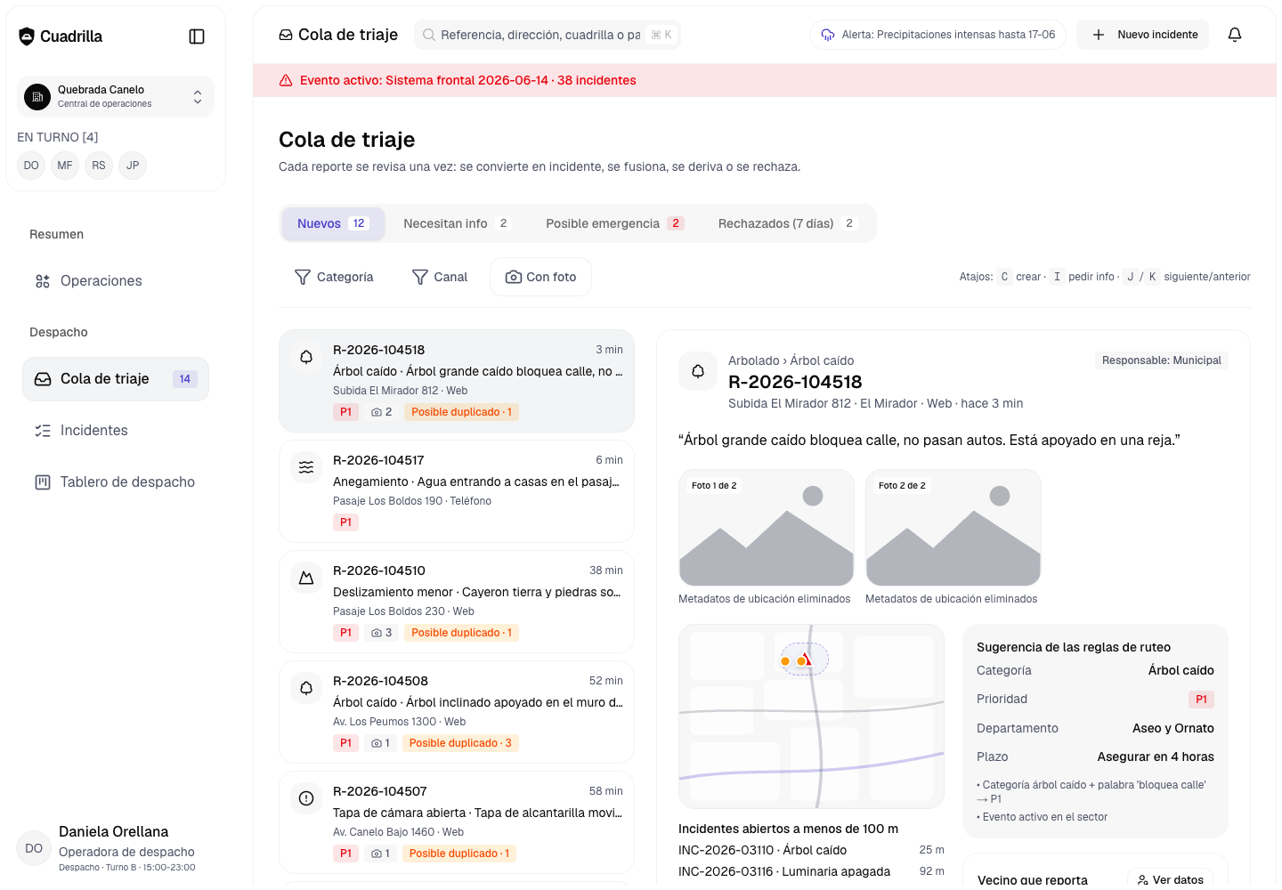 Cuadrilla - Street Incident Reporting and Crew Dispatch for a Chilean Municipality screenshot 2