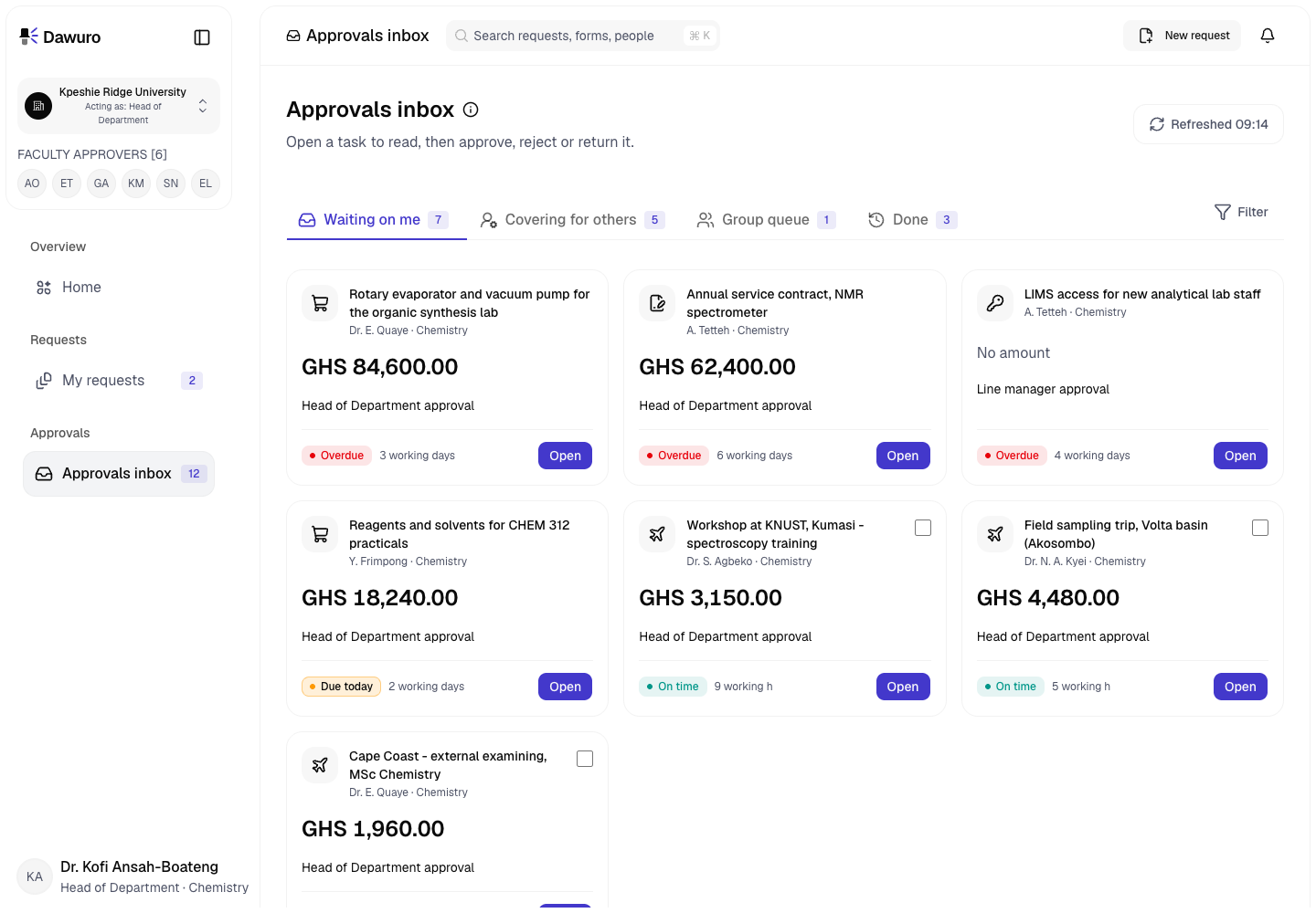 Dawuro - Approval Workflow Engine for a Ghanaian Public University screenshot 2