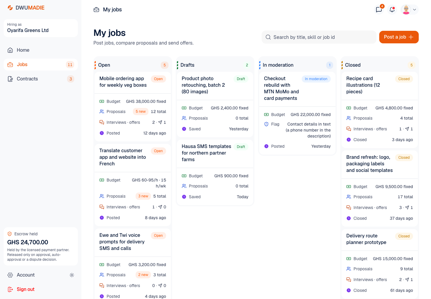 Dwumadie - Freelancer Marketplace with Milestone Escrow screenshot 2