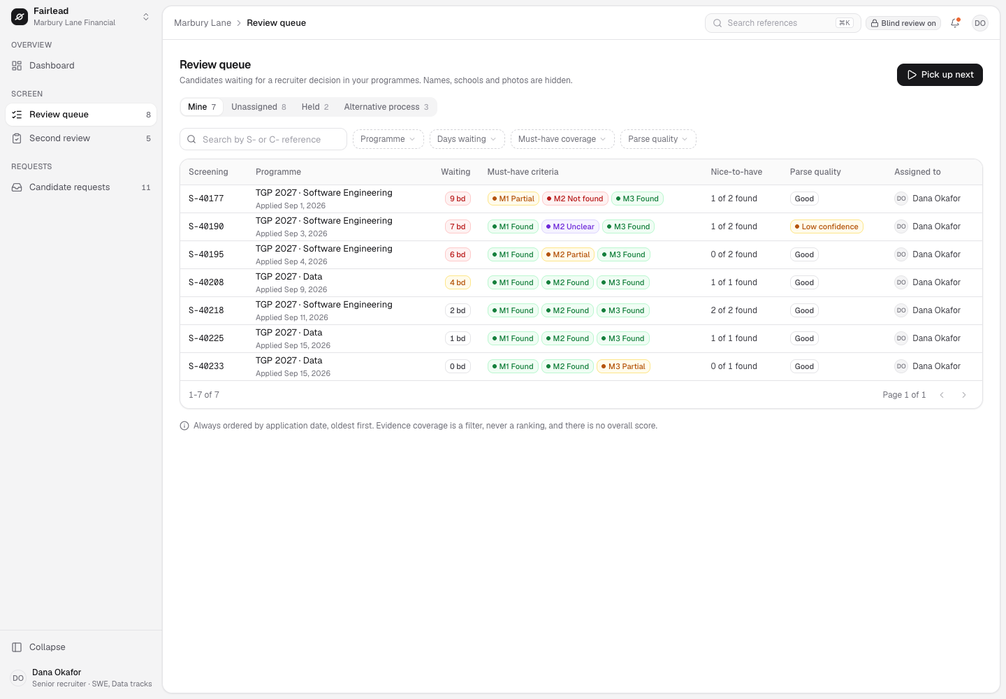 Fairlead - AI Resume Screening Where a Recruiter Makes Every Decision screenshot 2