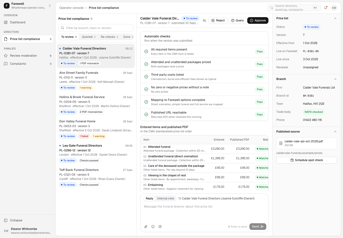 Farewell - Funeral Director Comparison Marketplace with Price List Compliance screenshot 2