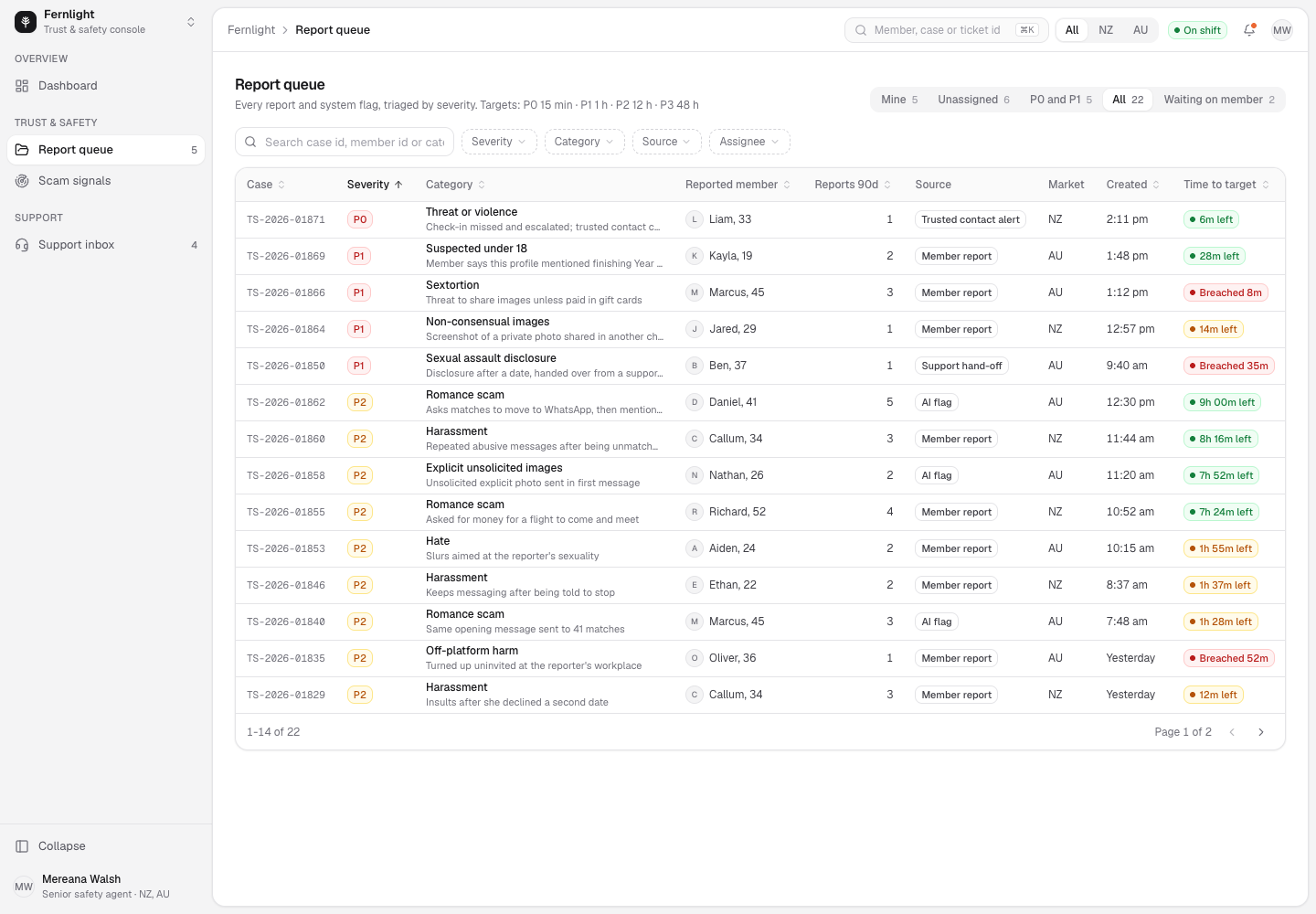 Fernlight - Safety-First Dating App with a Trust and Safety Console screenshot 2