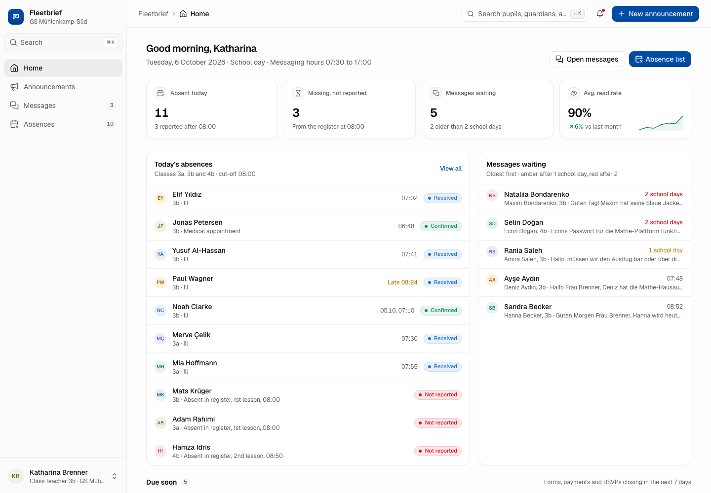 Fleetbrief - Parent Communication App in the Family's Language