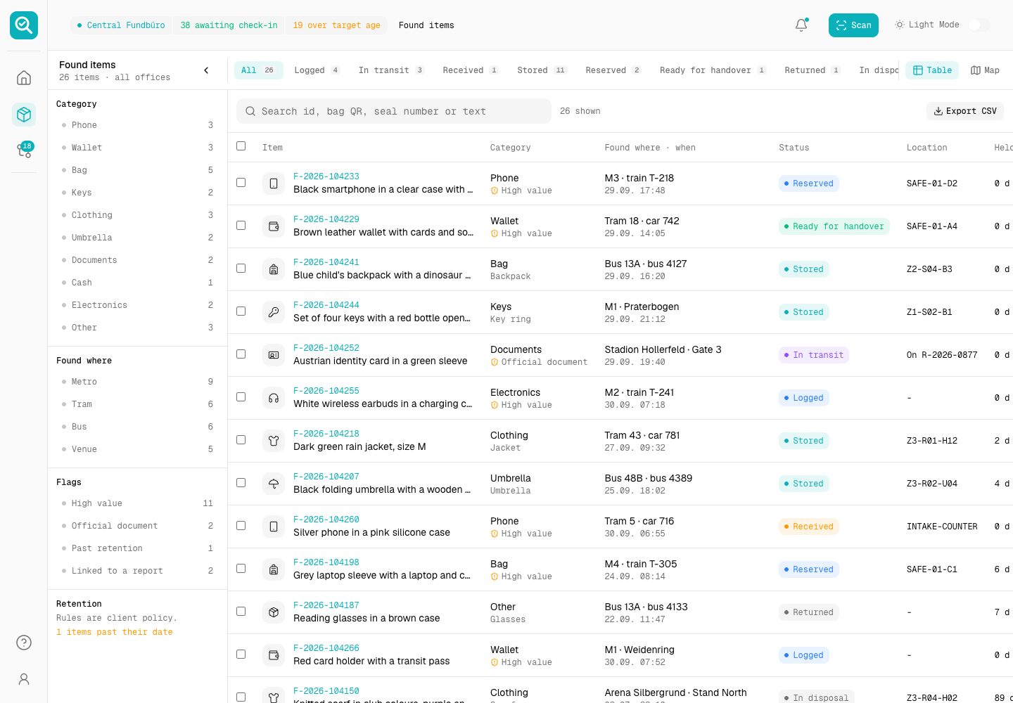 Found It - Lost Property Console for a City Transit Network screenshot 2