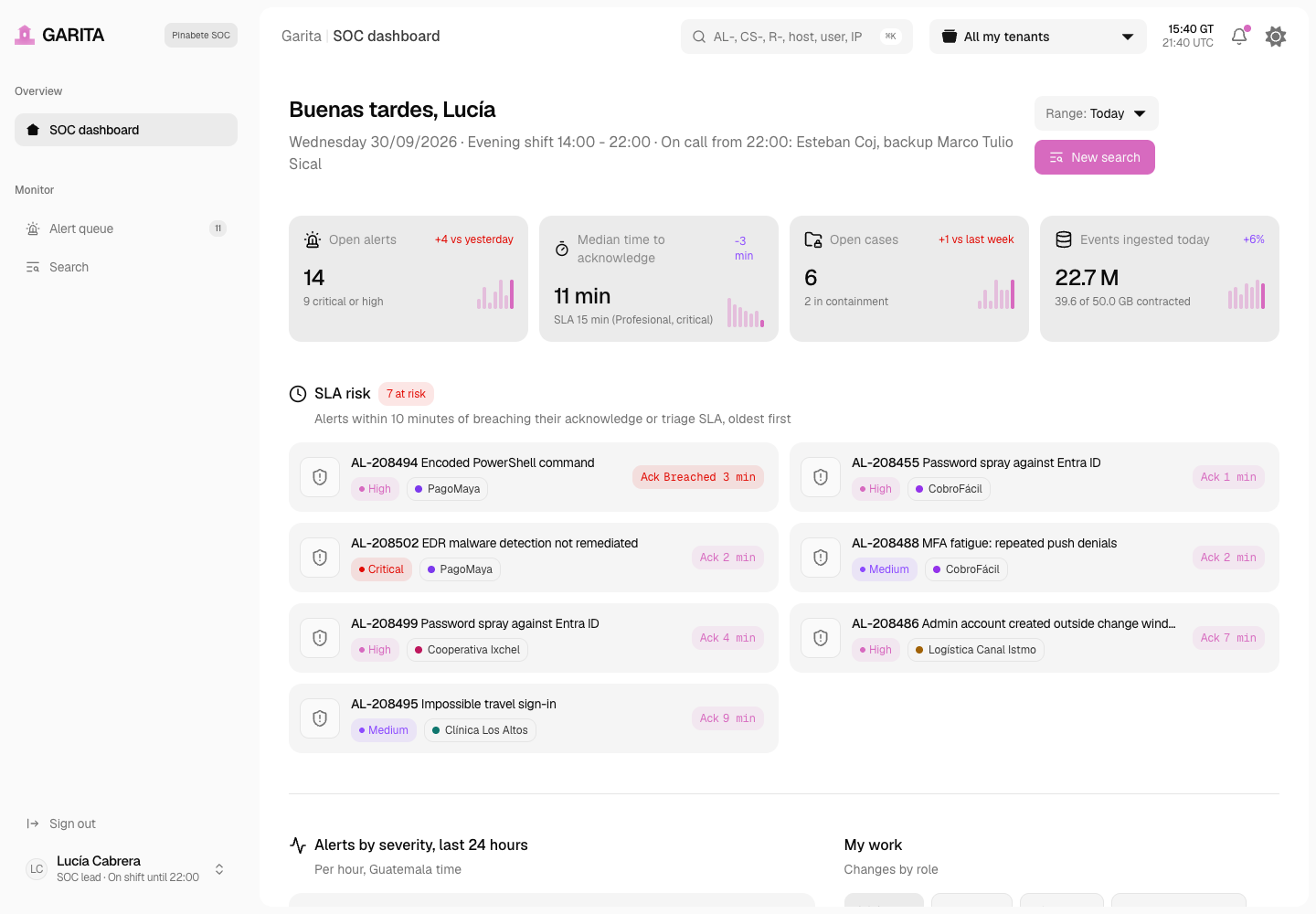 Garita - Multi-Tenant Log Search and Detection Platform for an MSP SOC