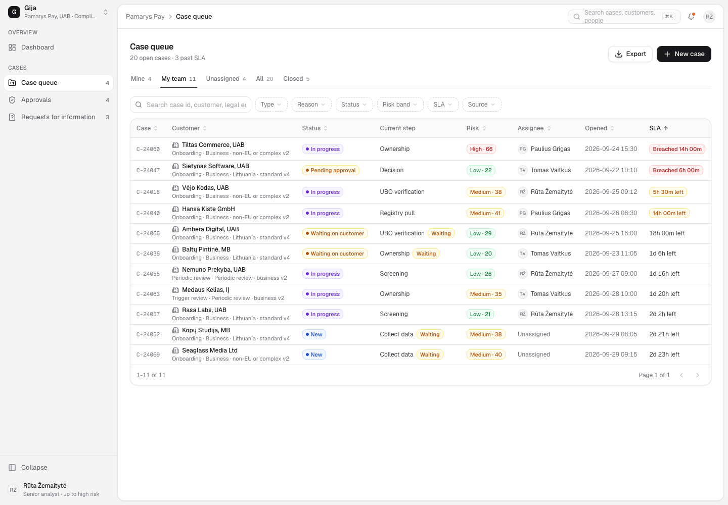 Gija - KYC and KYB Case Management with Ownership Tracing and Four-Eyes Approval screenshot 2