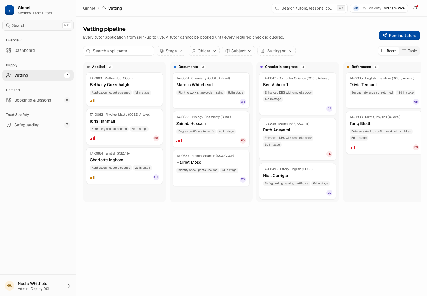 Ginnel - Tutoring Marketplace with Vetting and Safeguarding Built In screenshot 2