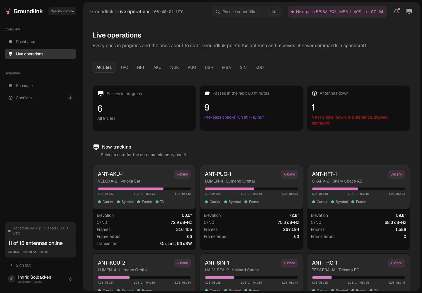 Groundlink - Ground Station Scheduling Platform from Orbit Data to Invoice screenshot 2