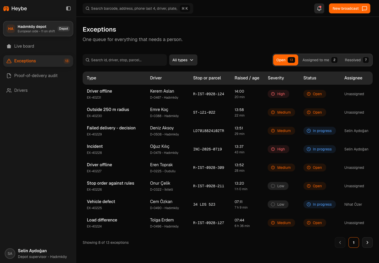 Heybe - Offline-First Driver App and Supervisor View for Last-Mile Parcels screenshot 2
