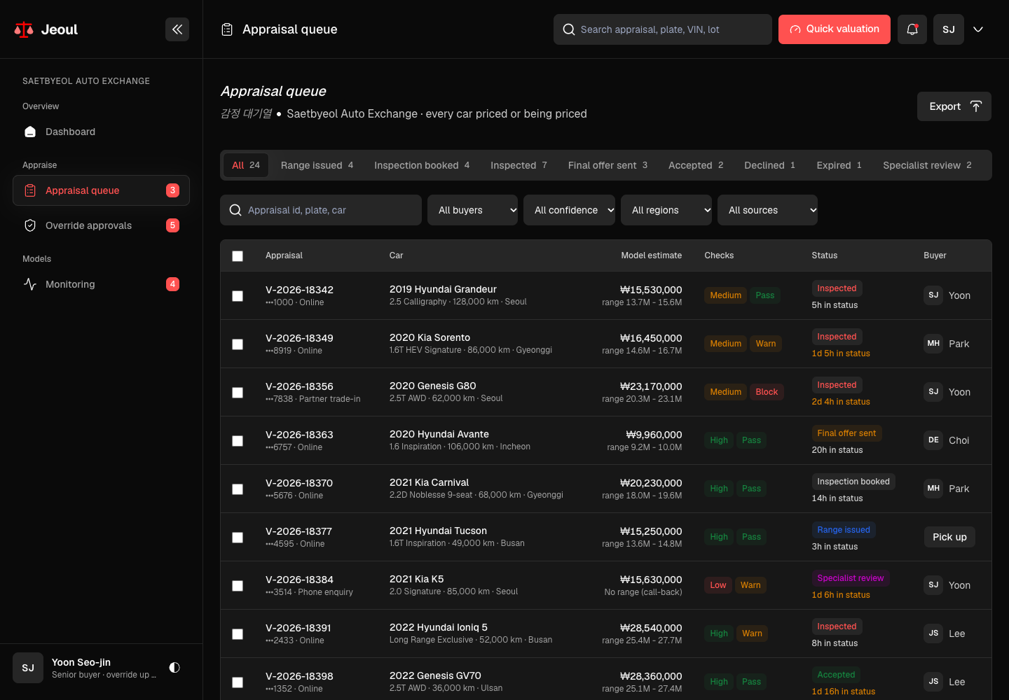 Jeoul - AI Used-Car Pricing Platform with Guardrails and Model Monitoring screenshot 2