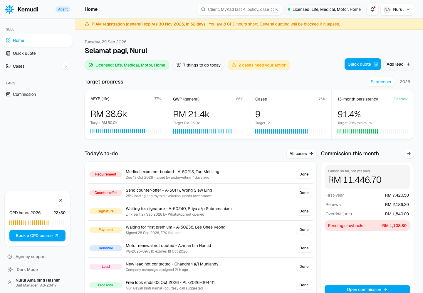 Kemudi - Broker and Agent Portal for Quotes, Applications and Commission