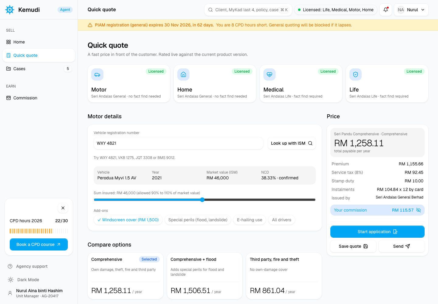 Kemudi - Broker and Agent Portal for Quotes, Applications and Commission screenshot 2
