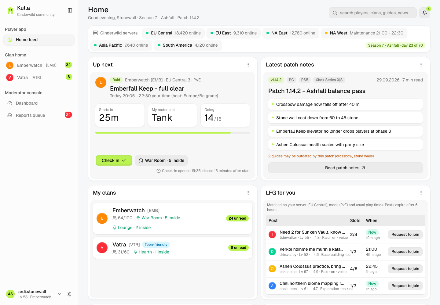 Kulla - Player Community App with a Trust and Safety Console