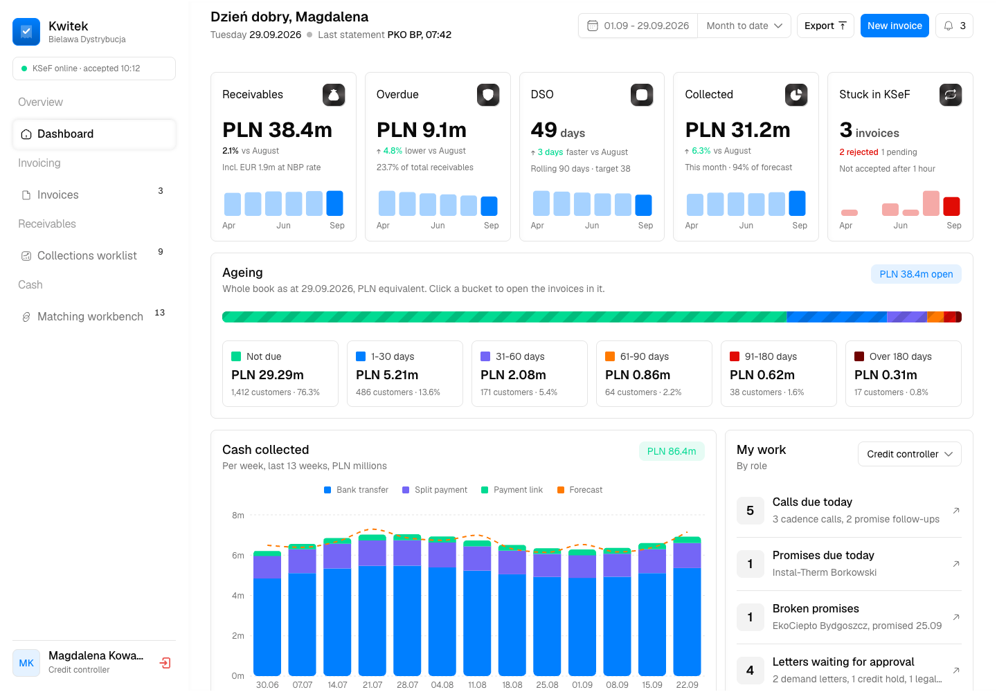 Kwitek - KSeF Invoicing, Collections and Cash Matching Platform