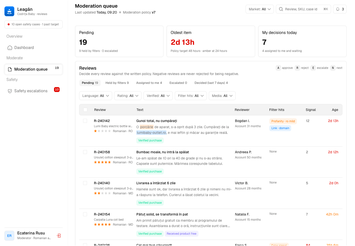 Leagăn - Reviews and UGC Platform with Built-In Safety Escalation screenshot 2