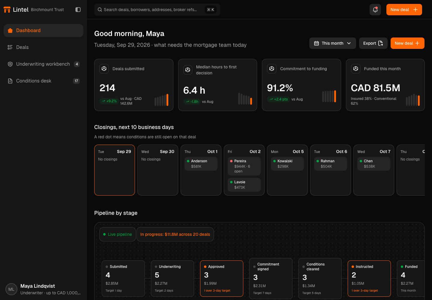 Lintel - Residential Mortgage Portal with Stress-Tested Underwriting