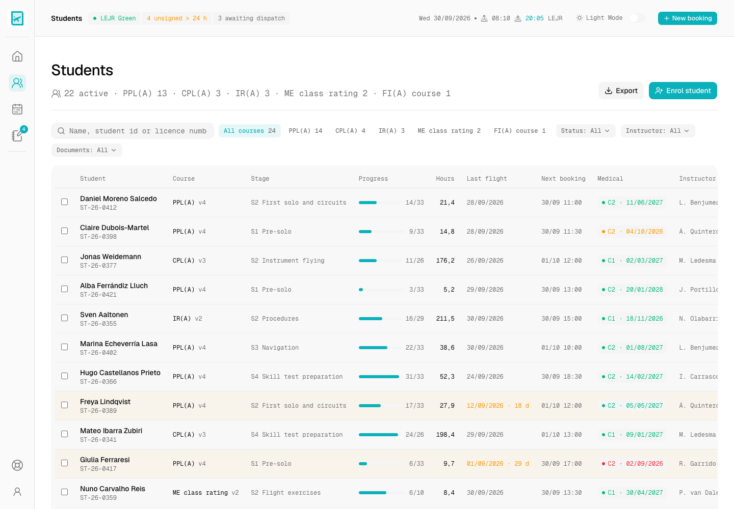 Logbook - Training Records, Scheduling and Currency Tracking for a Flight School screenshot 2