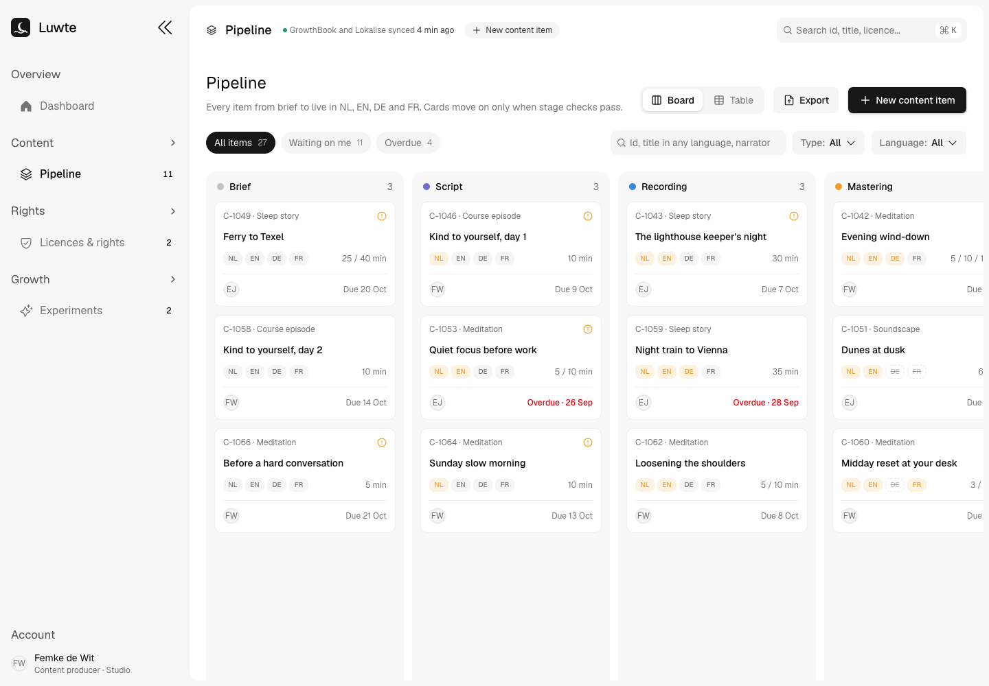 Luwte - Meditation and Sleep App with a Content Studio and Ethical Growth Guardrails screenshot 2