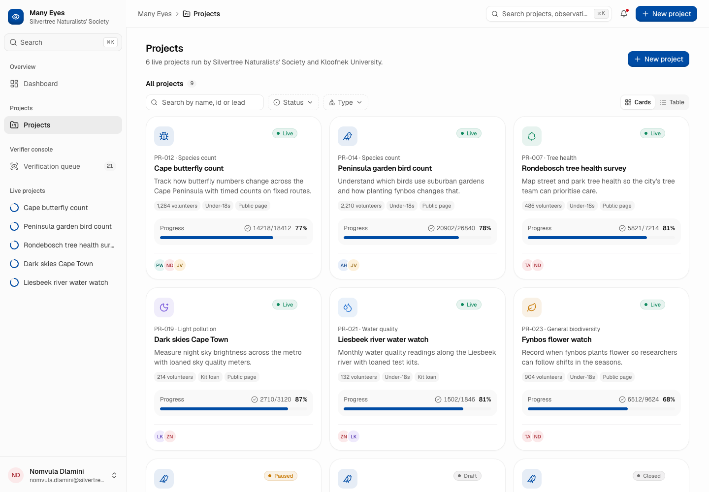 Many Eyes - Citizen Science Platform with Expert Verification and Research-Ready Data screenshot 2