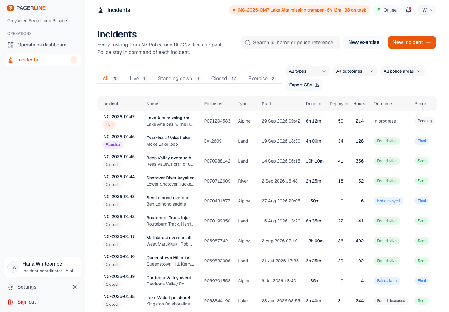 Pagerline - Search and Rescue Callout and Coordination Platform for Volunteer Teams screenshot 2