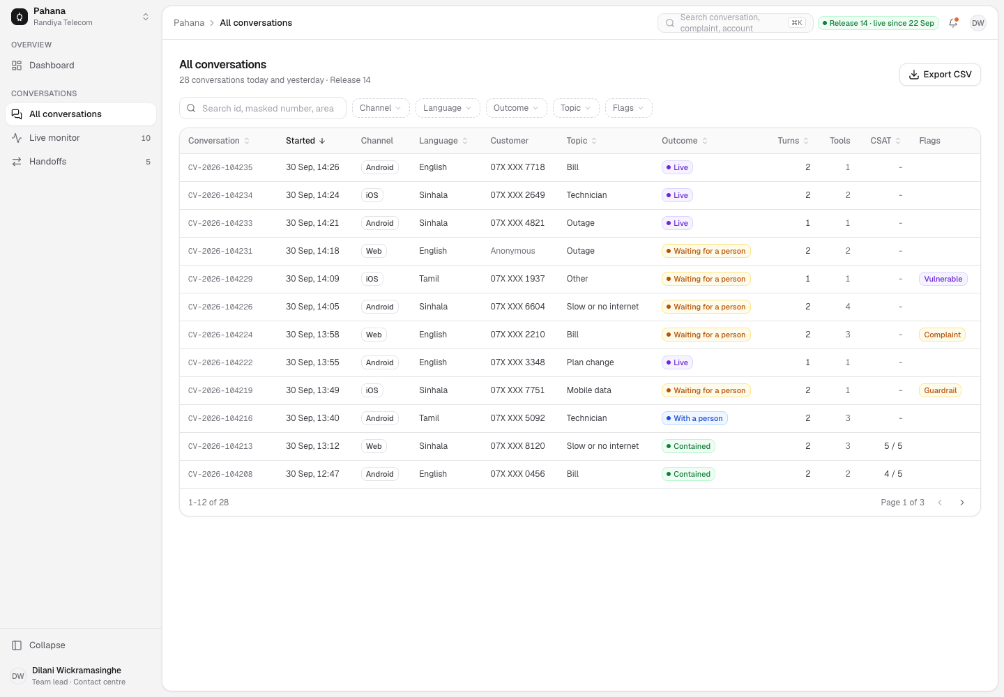 Pahana - Trilingual AI Support Agent with Safe Human Handoff screenshot 2
