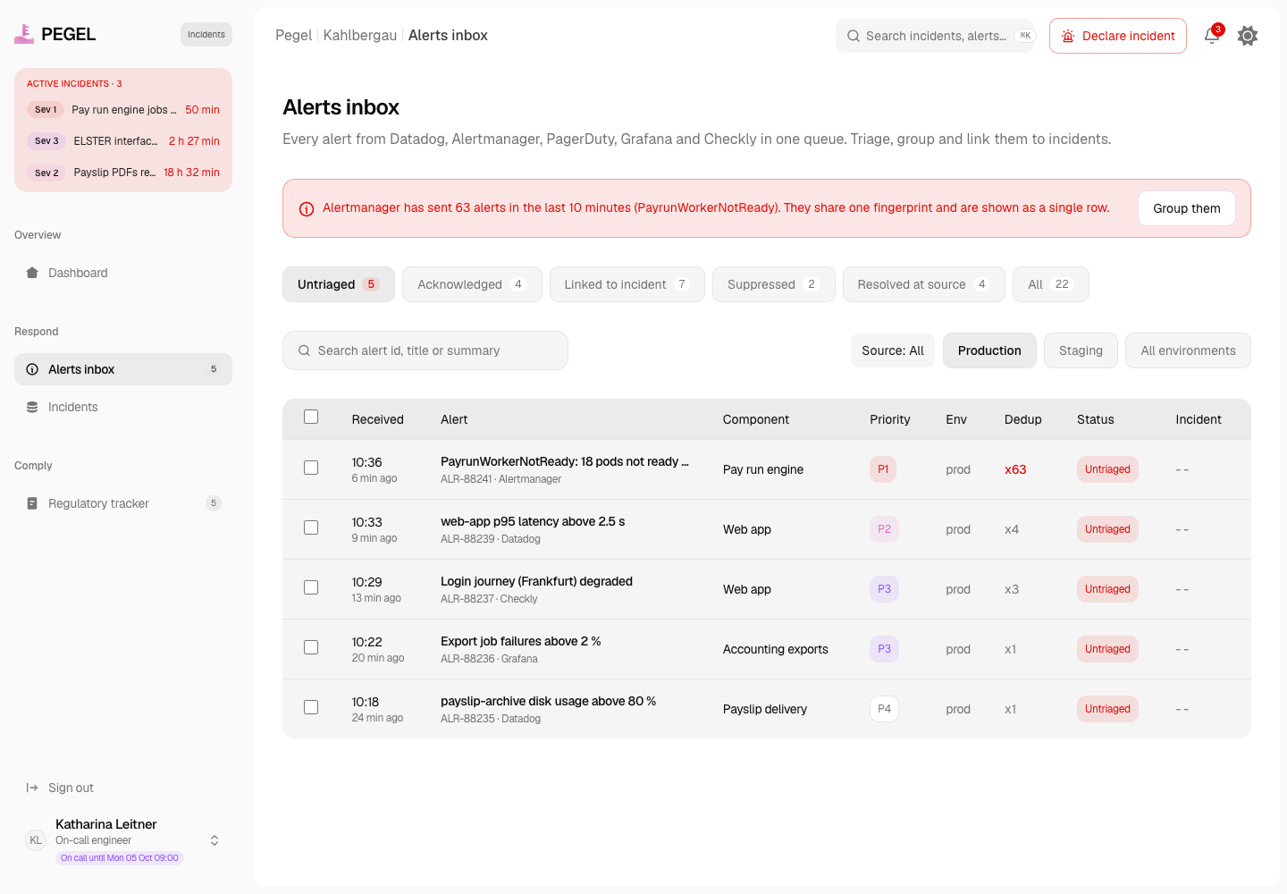 Pegel - Incident Management and Status Page for a Payroll SaaS screenshot 2