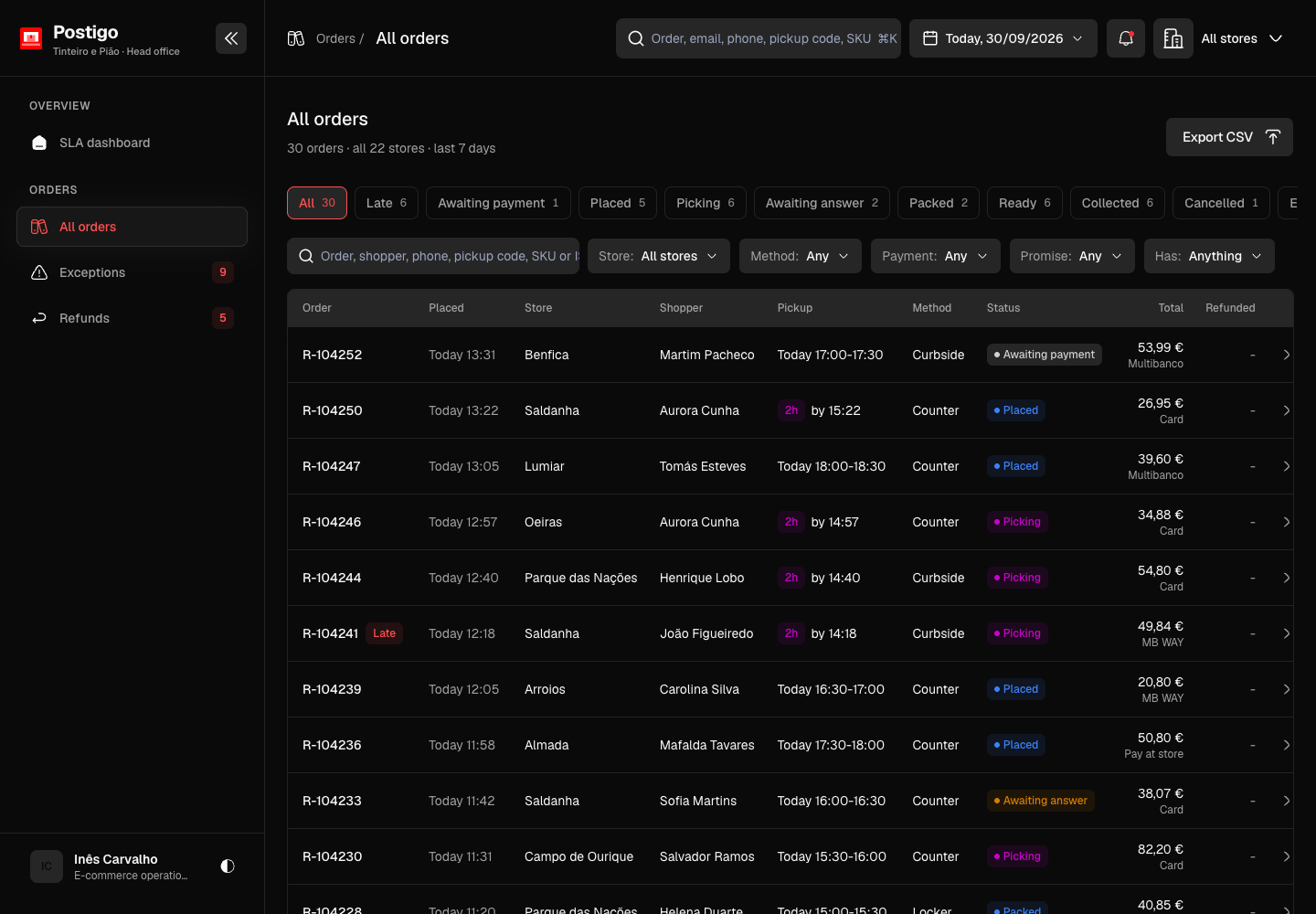 Postigo - Click and Collect Platform for a 22-Store Lisbon Retailer screenshot 2