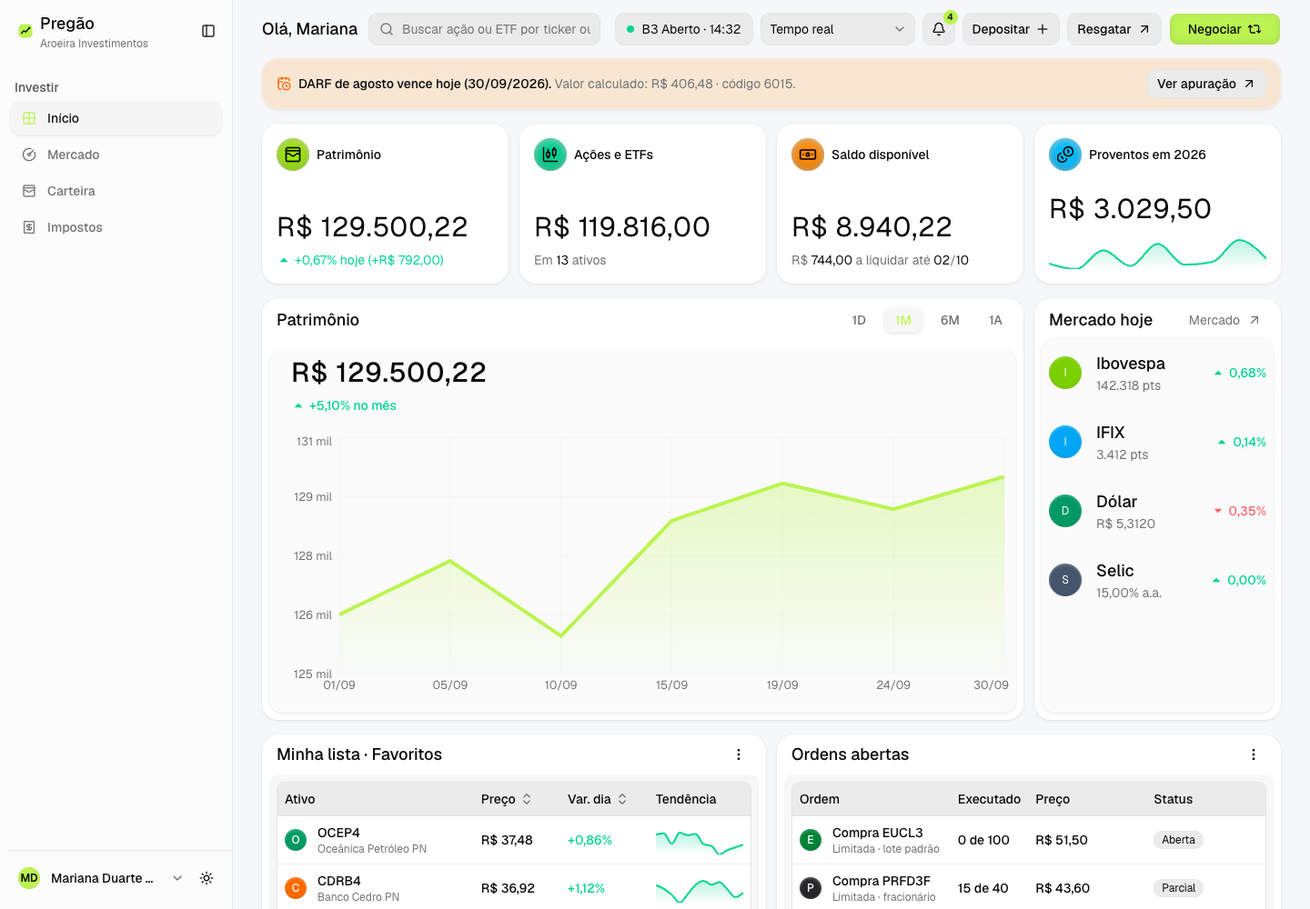 Pregão - Stock and ETF Trading App with the Income Tax Explained