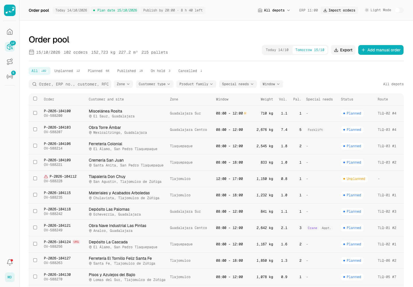 Recua - Dispatch and Route Optimisation Console for a Regional Distributor screenshot 2