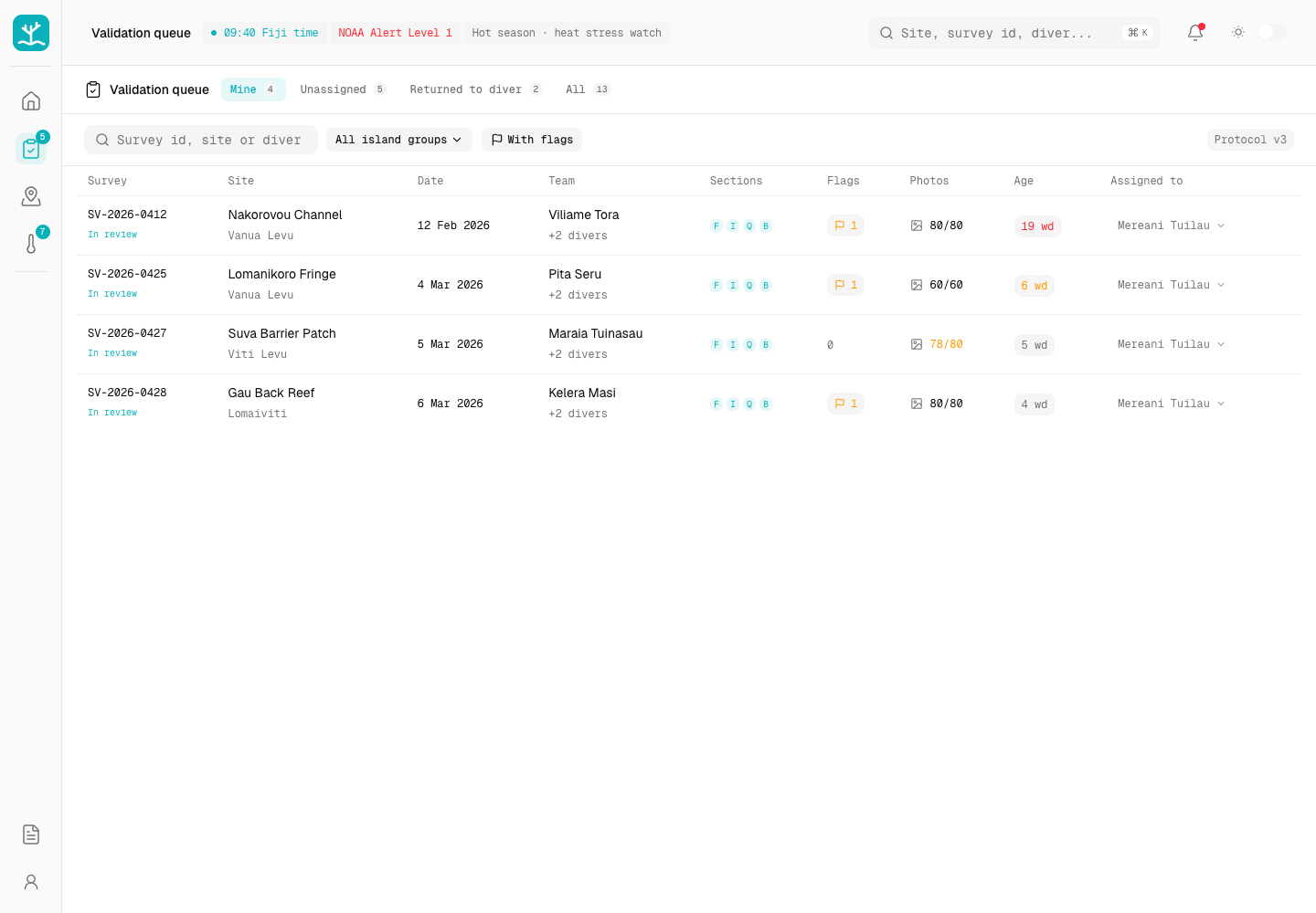 Reefline - Reef Survey and Validation Console for a Fijian Marine Trust screenshot 2