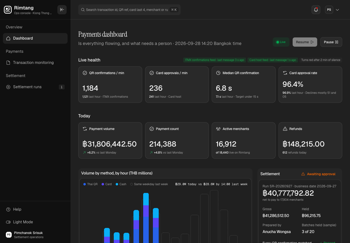 Rimtang - Phone-as-Till QR and Tap-to-Pay App with an Operations Console