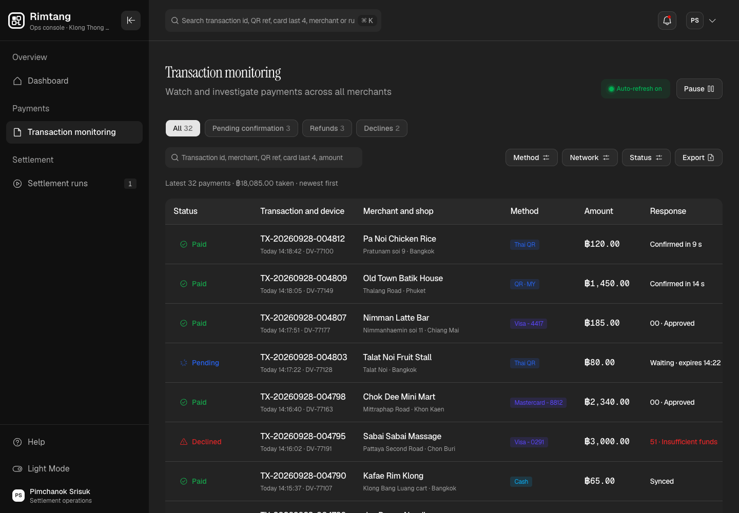 Rimtang - Phone-as-Till QR and Tap-to-Pay App with an Operations Console screenshot 2
