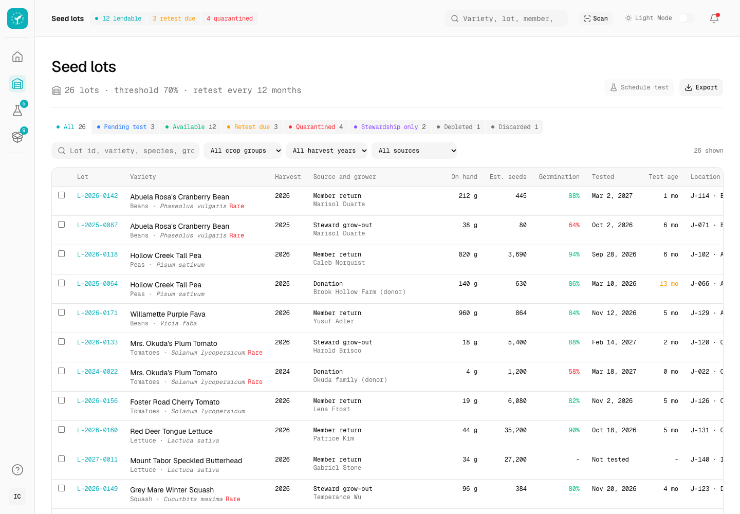 Seed Circle - Seed Library Console with Germination Records and a Return Loop screenshot 2