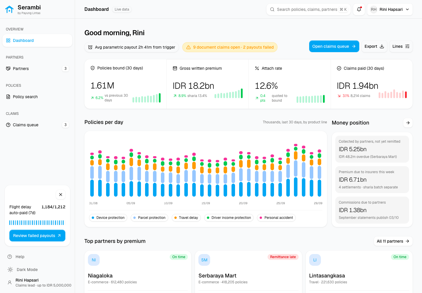 Serambi - Embedded Insurance Platform for Micro-Insurance Inside Partner Checkouts