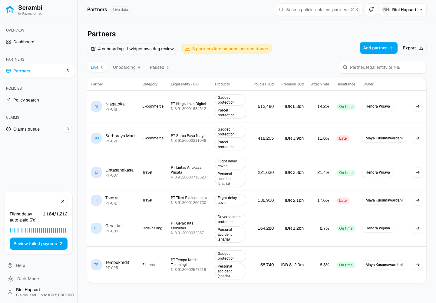 Serambi - Embedded Insurance Platform for Micro-Insurance Inside Partner Checkouts screenshot 2