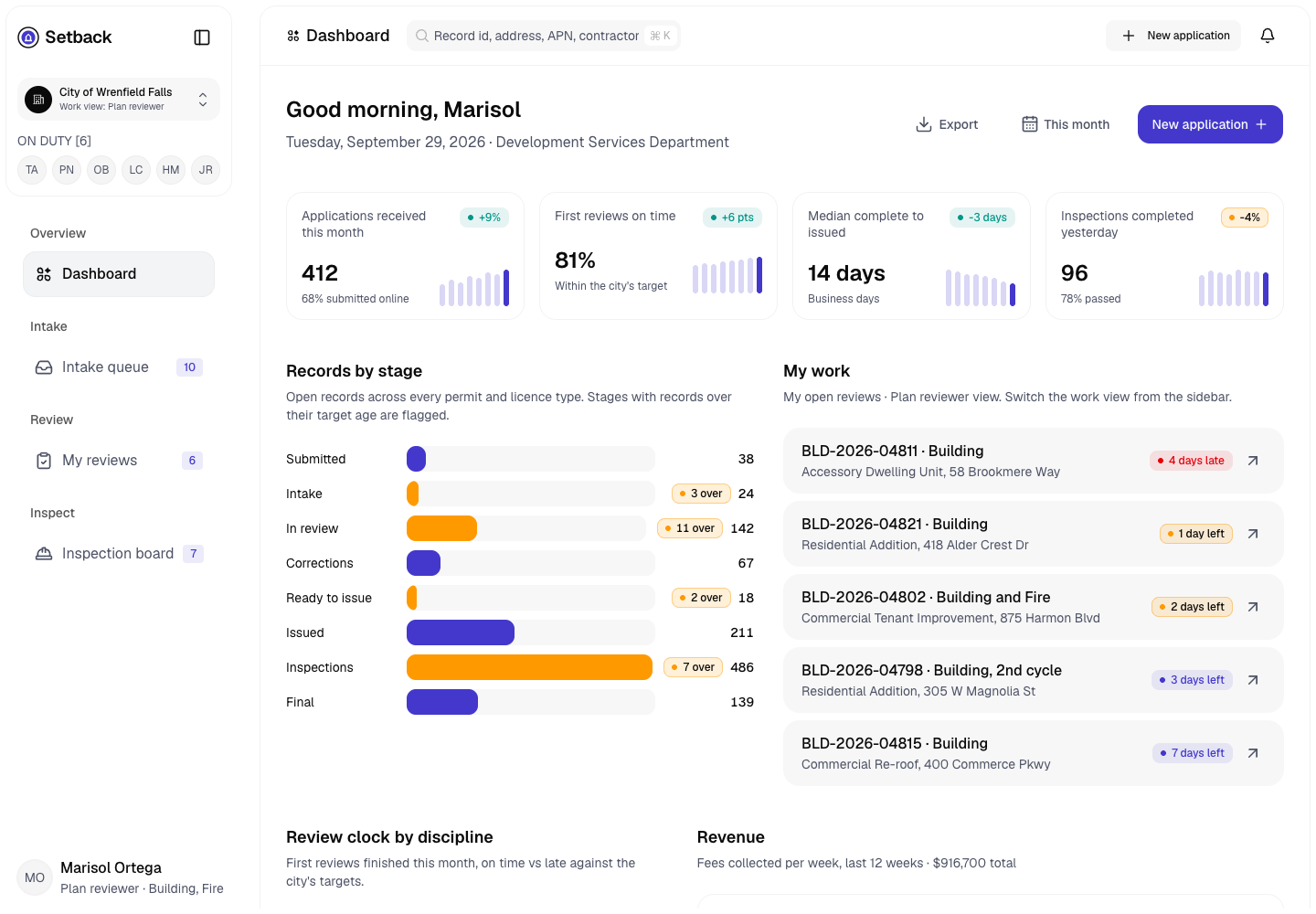 Setback - Permitting and Licensing Platform with Parallel Plan Review