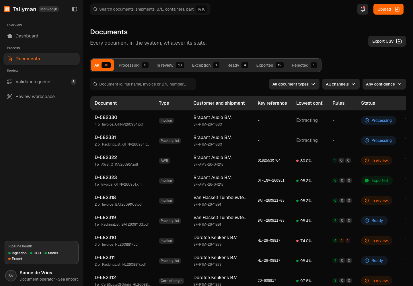 Tallyman - Intelligent Document Processing for Trade and Customs Documents screenshot 2