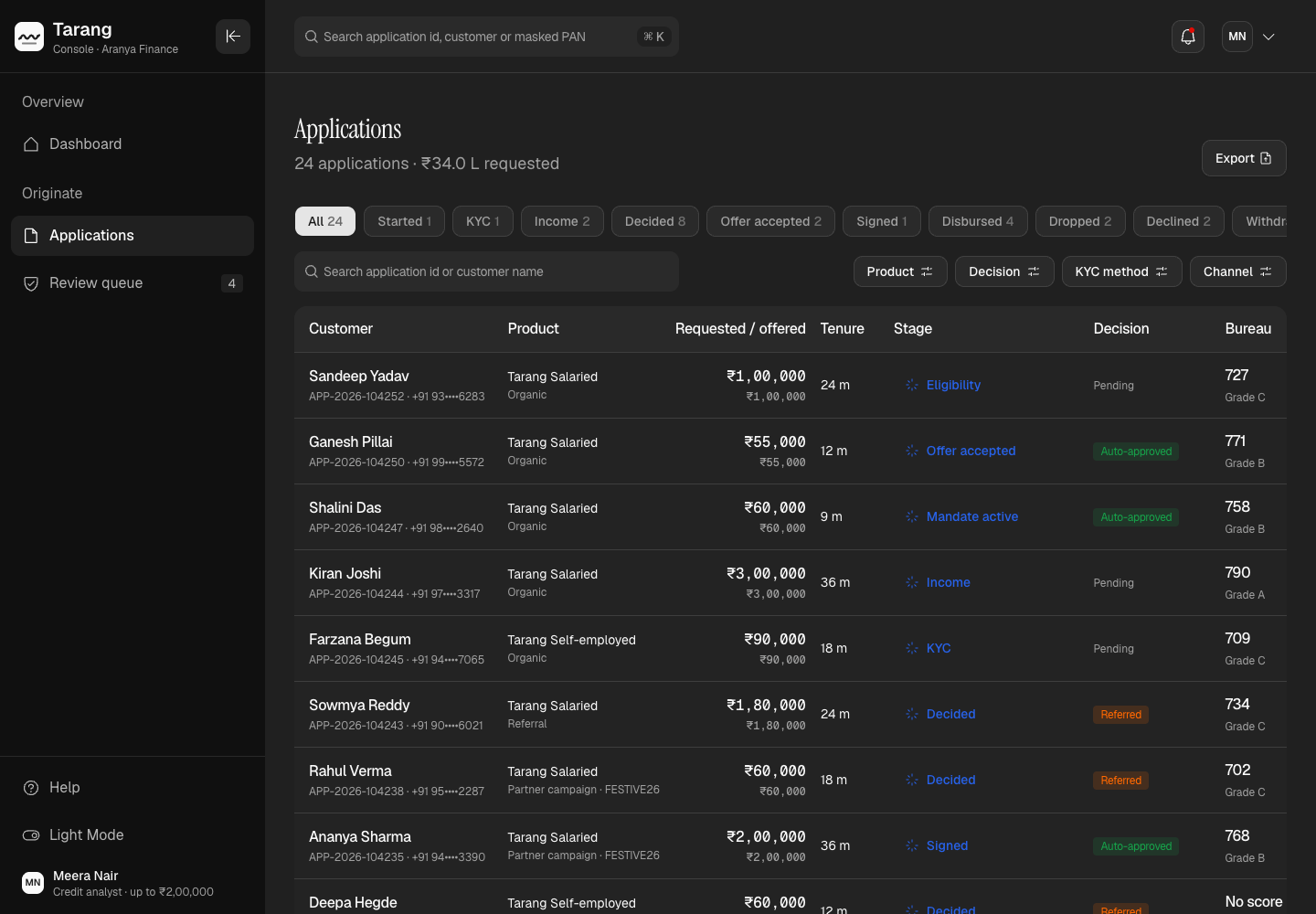 Tarang - Instant Personal Loan App and Lending Operations Console screenshot 2