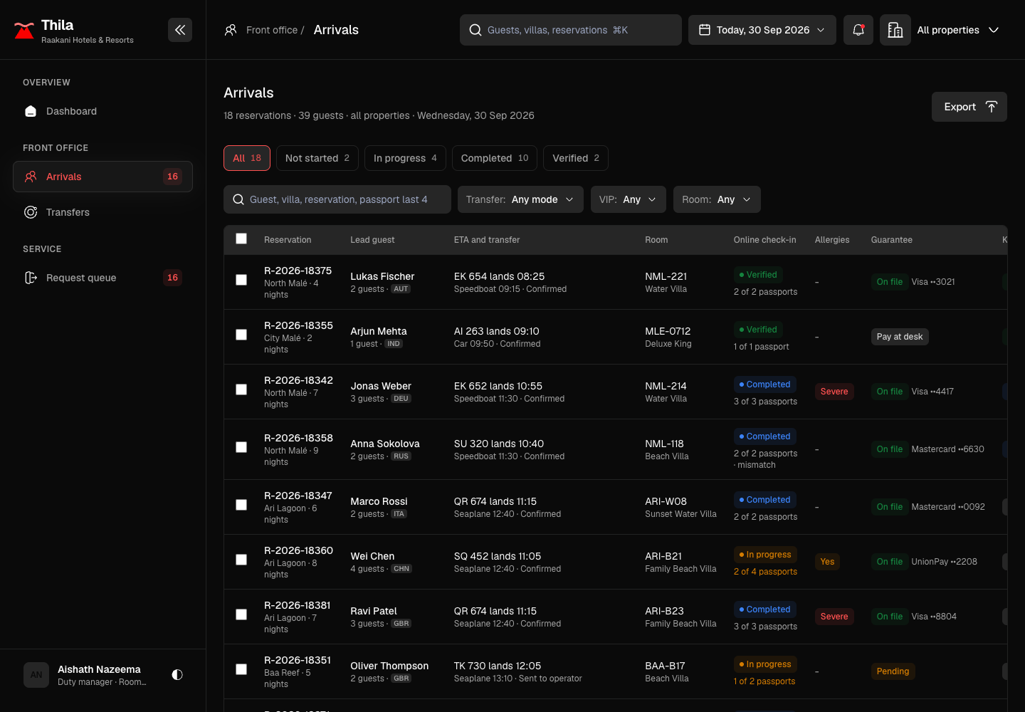 Thila - Guest Experience App and Staff Console for a Maldives Resort Group screenshot 2