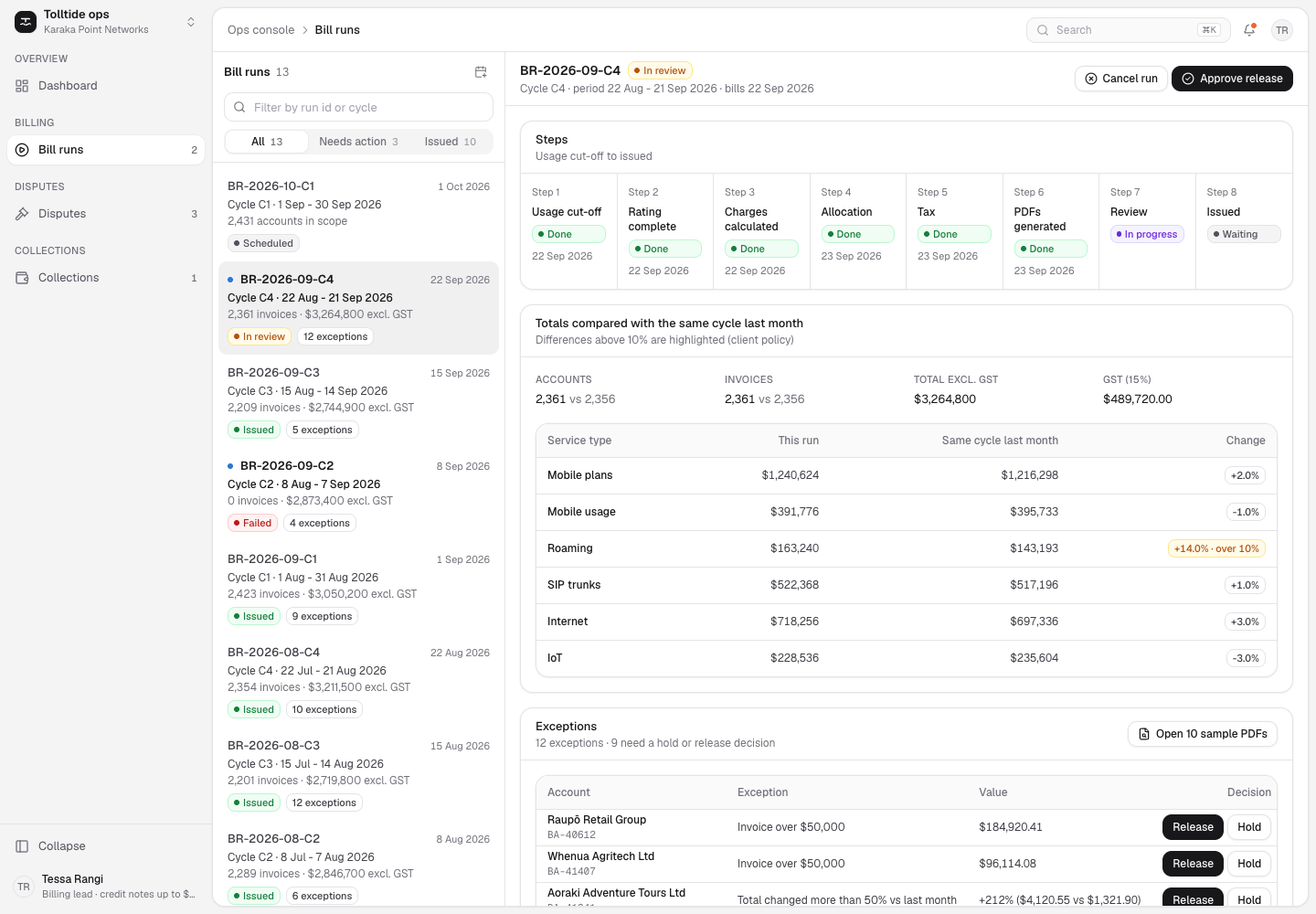 Tolltide - Business Billing and Usage Platform with Checked Bill Runs and Fair Collections screenshot 2