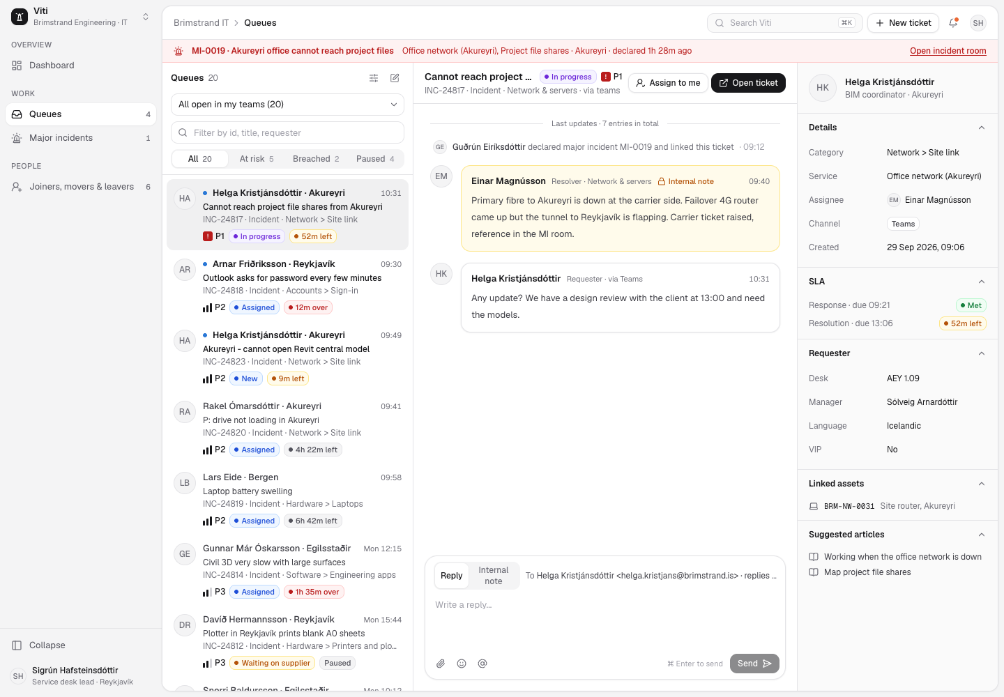 Viti - IT Service Desk for a Nordic Engineering Firm screenshot 2