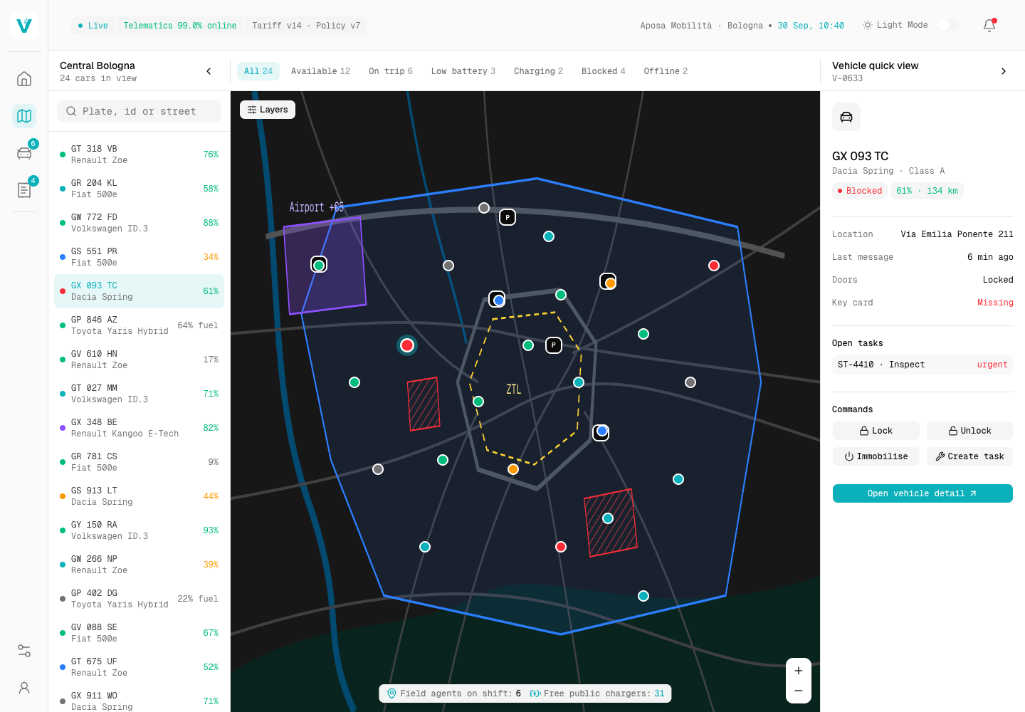 Voltone - Electric Car Sharing Platform with Telematics, Damage and Fines Control screenshot 2